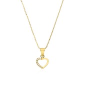 Lantisor aur 14K cu inima 45 cm DiAmanti KP0182PG14K-BO15NG14K_45cm-AS